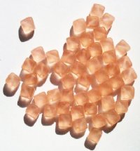 50 8mm Diagonal Hole Matte Rose Pink Cube Beads